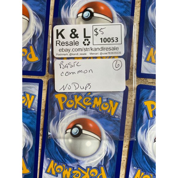 Pokemon Basic Common Card Lot - 6 Cards - No Duplicates - Picture 2 of 2
